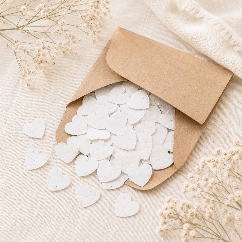 Plantable Seed Paper Hearts | Wildflower Heart Confetti