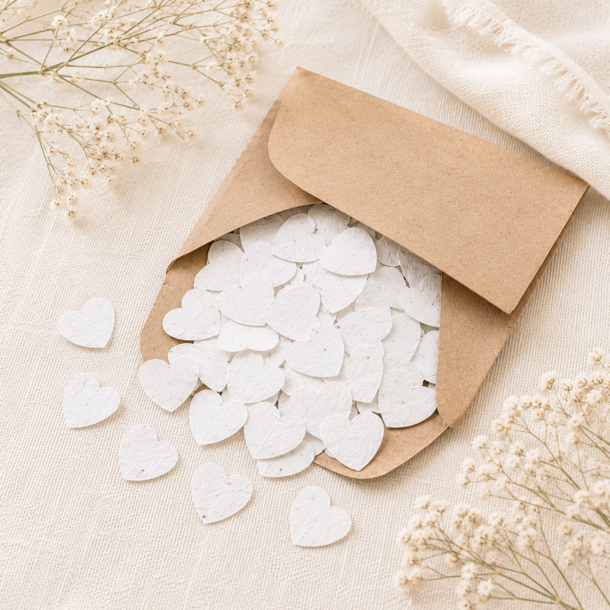 Plantable Seed Paper Hearts | Wildflower Heart Confetti