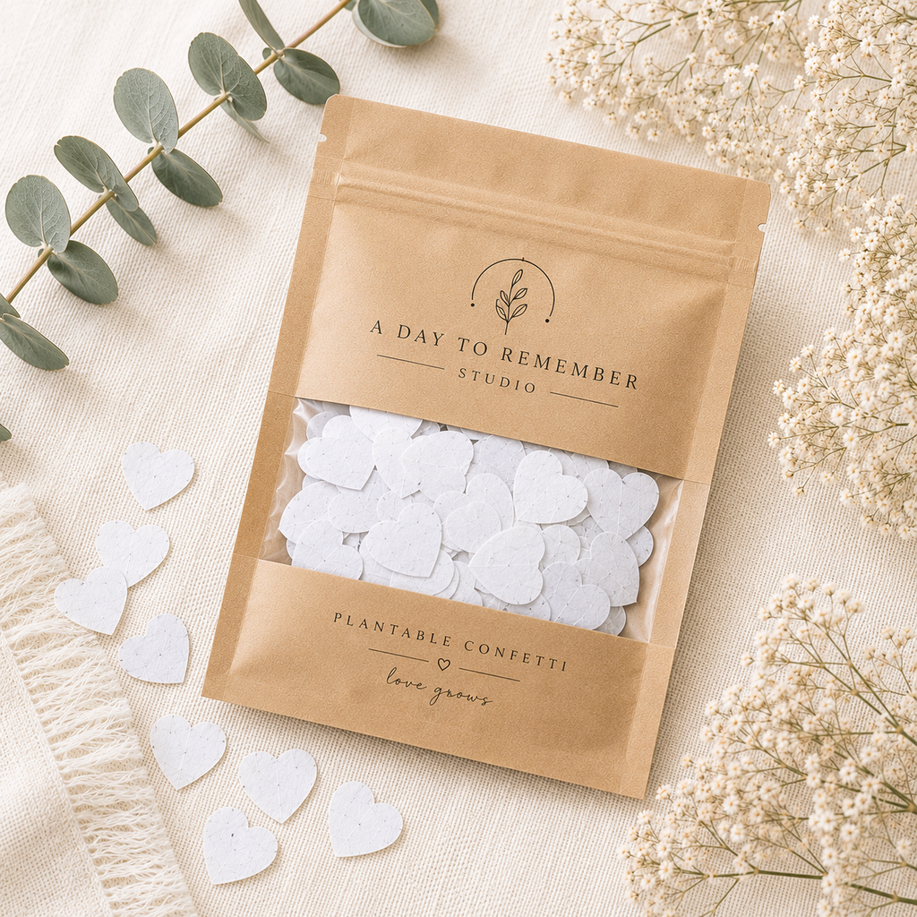 Plantable Seed Paper Hearts | Wildflower Heart Confetti