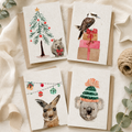 Plantable Christmas cards made from recycled wildflower seed paper with eco friendly holiday designs