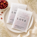 Custom wedding confetti favour bags with dried petals