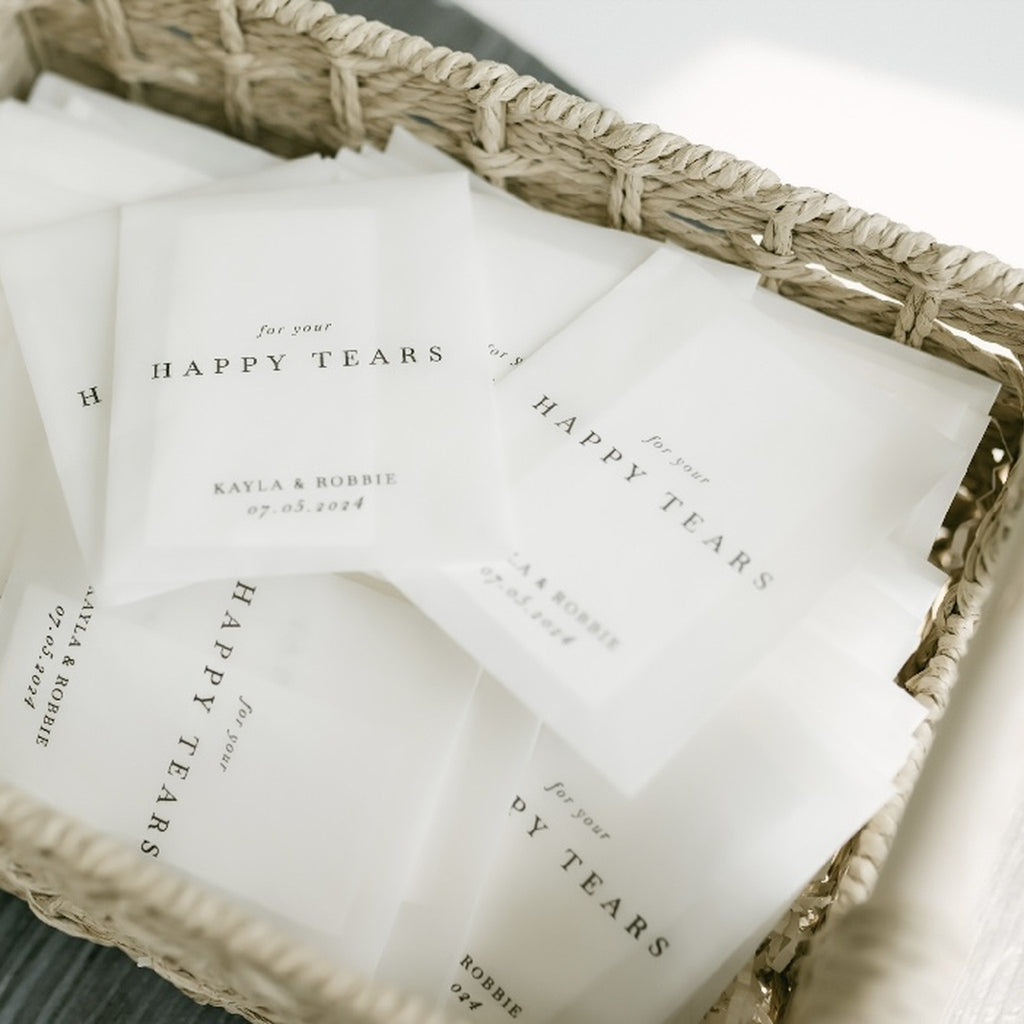 Personalised Wedding Tissue Packs | Happy Tears Tissues