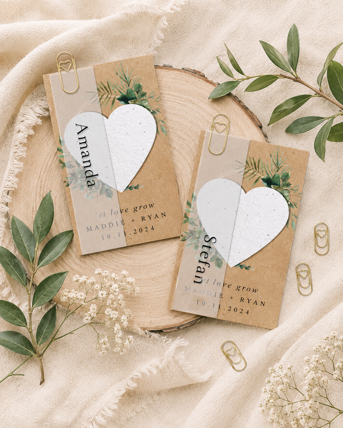 Wildflower Wedding Favours | Plantable Seed Paper Hearts