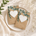 Personalised plantable wedding favour made from wildflower seed paper heart