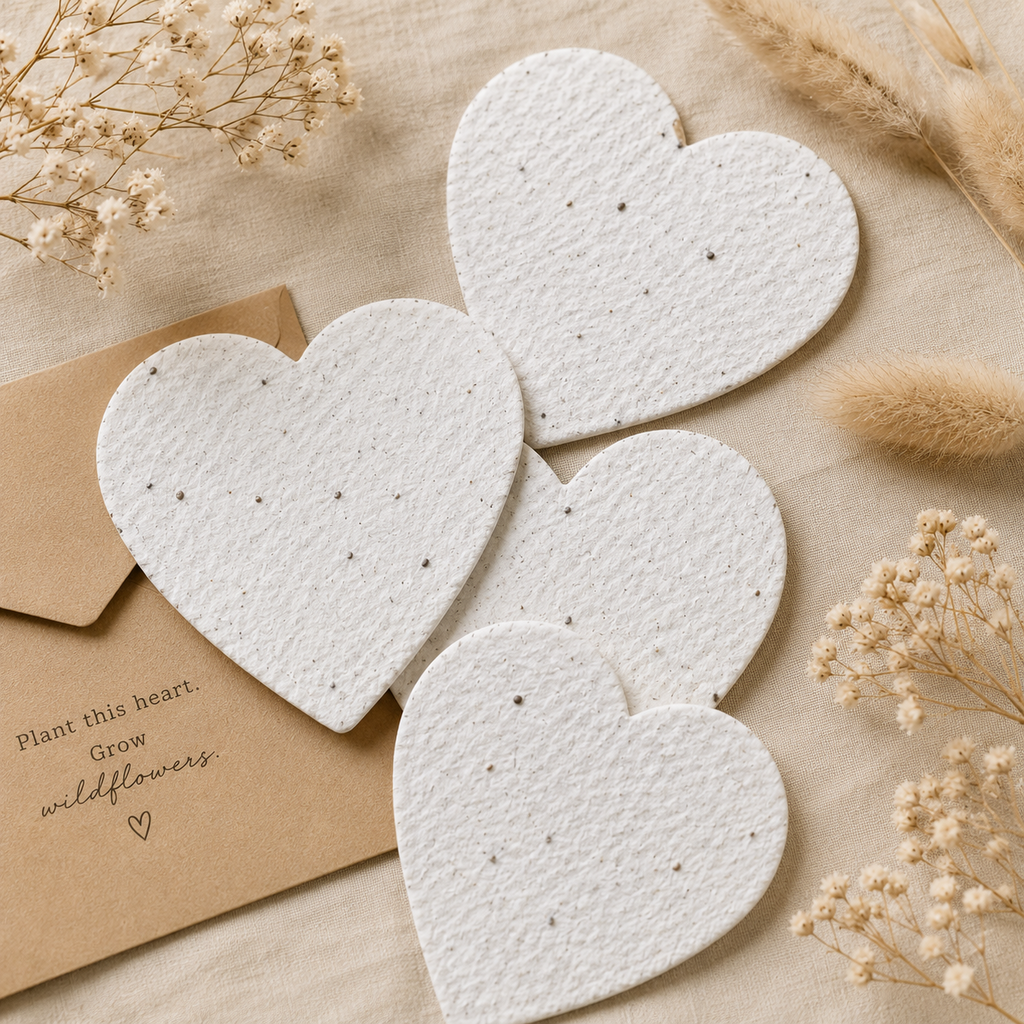 Bulk plantable seed paper hearts for corporate events and celebrations