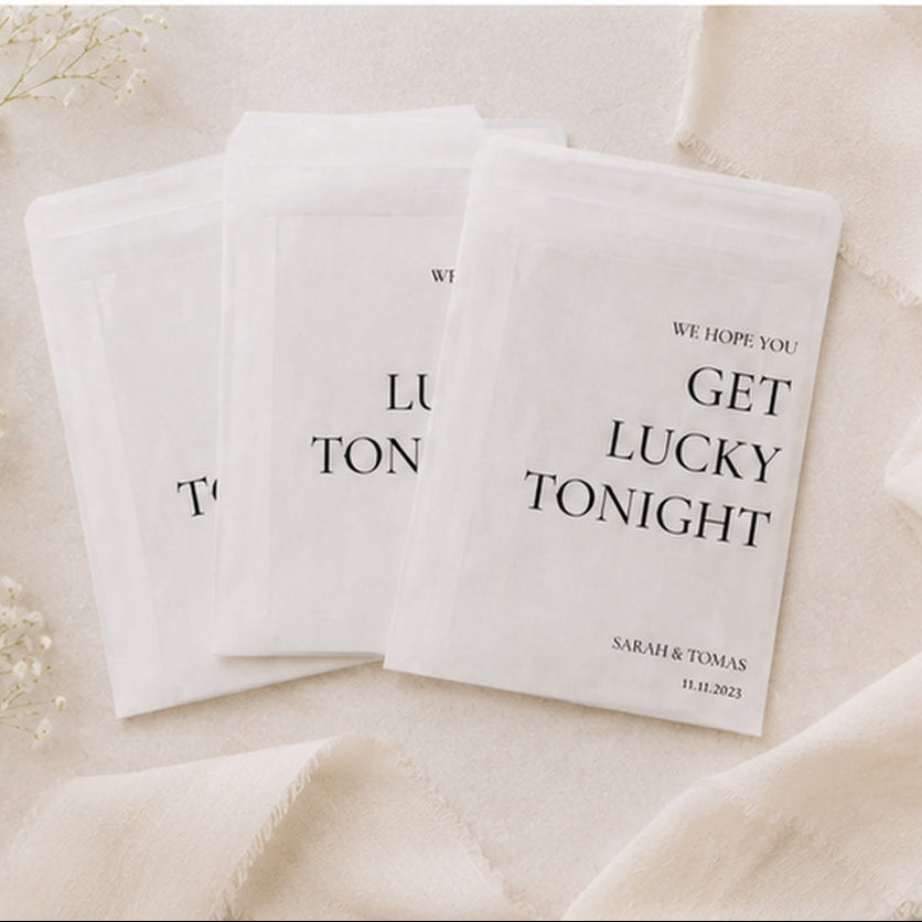 Personalised Lottery Ticket Favours | Custom Glassine Wedding Envelopes