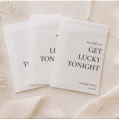 Personalised Lottery Ticket Favours | Custom Glassine Wedding Envelopes