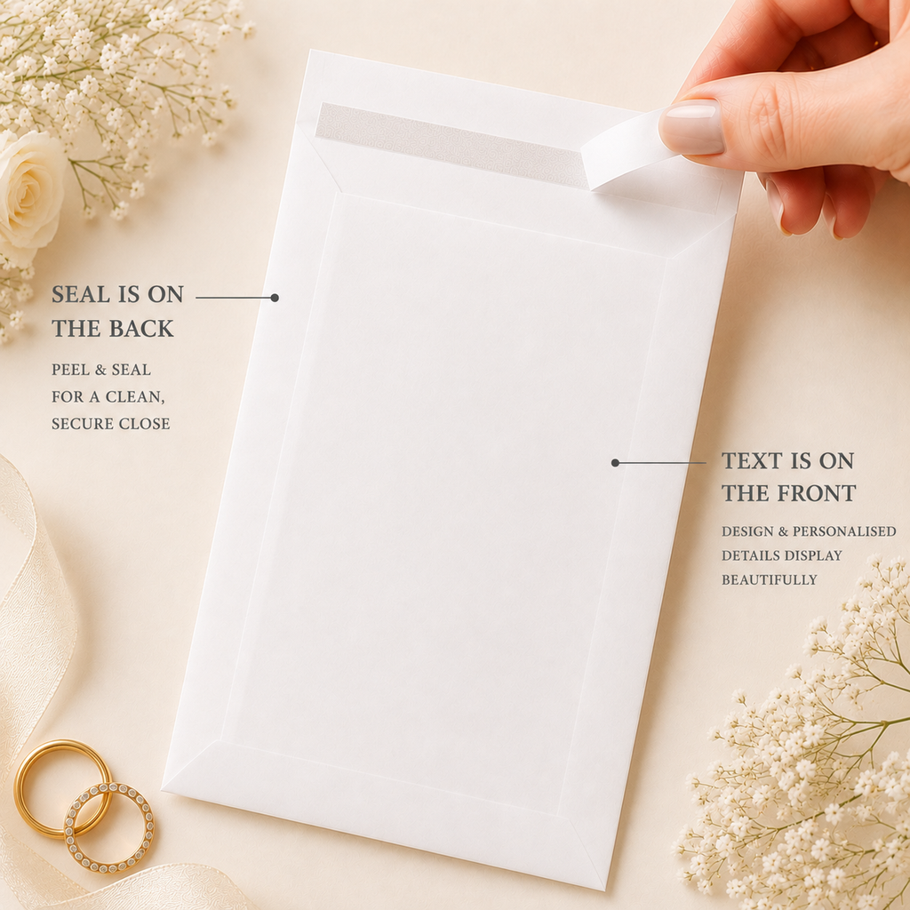Small and large glassine favour bag sizes