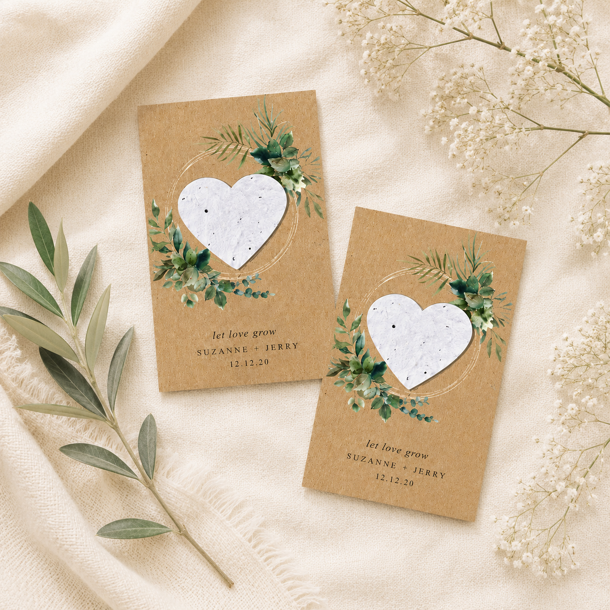 Wildflower Wedding Favours | Plantable Seed Paper Hearts