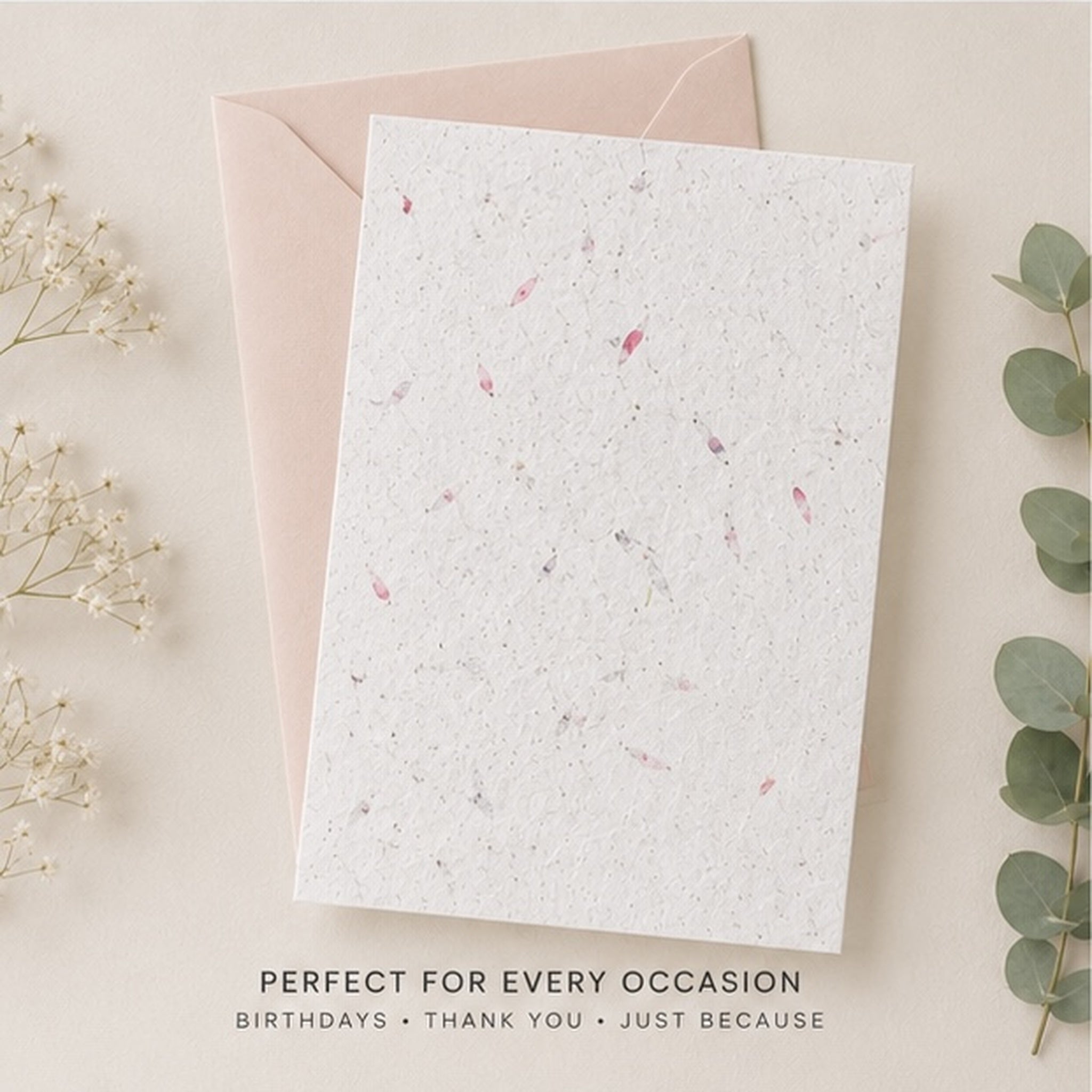 Plantable pink petal seed paper used for eco friendly cards invitations and stationery