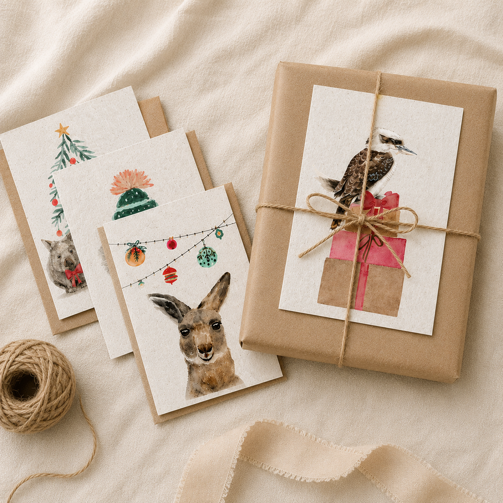 Plantable Christmas Cards | Eco Friendly Seed Paper Holiday Cards | Set of 4