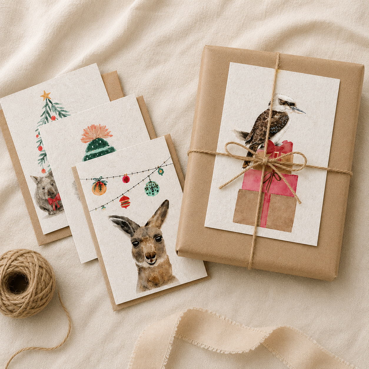 Plantable Christmas Cards | Eco Friendly Seed Paper Holiday Cards | Set of 4