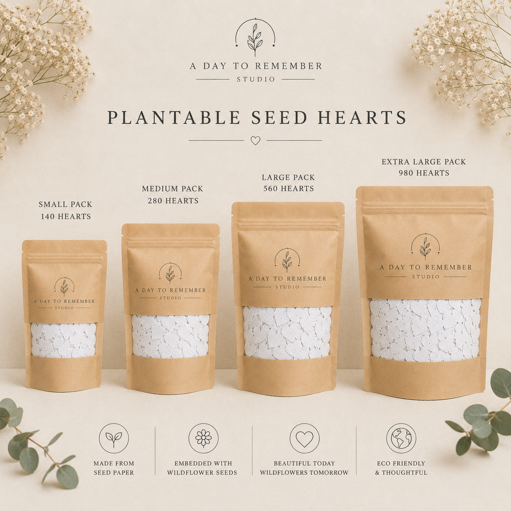 Plantable Seed Paper Hearts | Wildflower Heart Confetti
