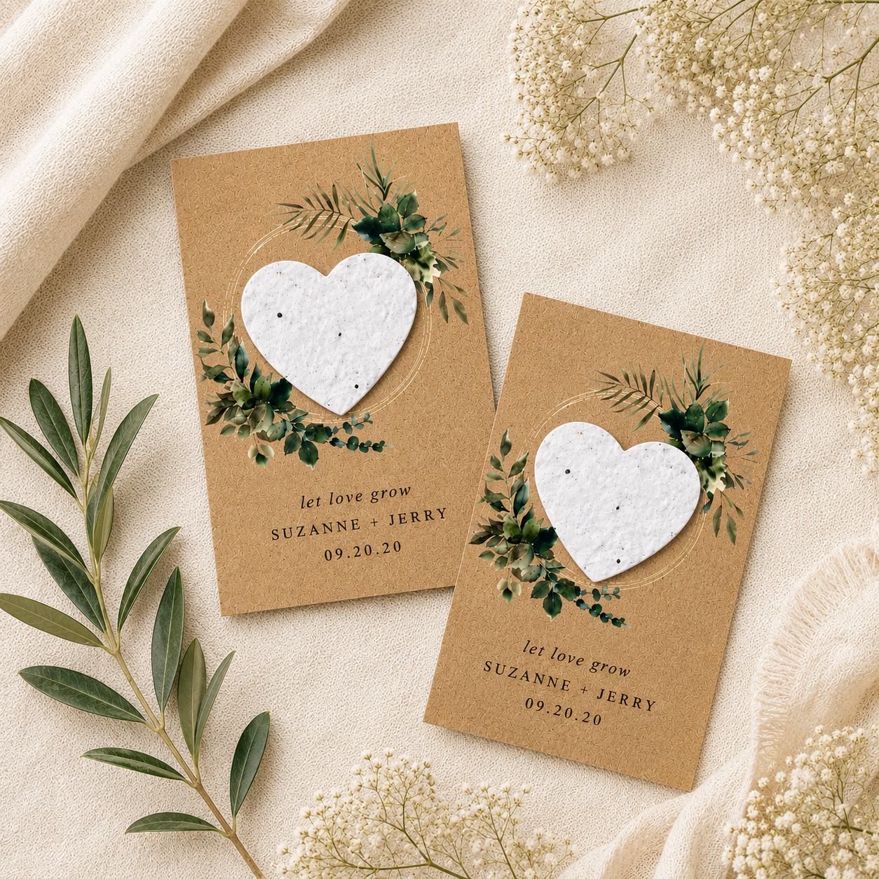Wildflower Wedding Favours | Plantable Seed Paper Hearts