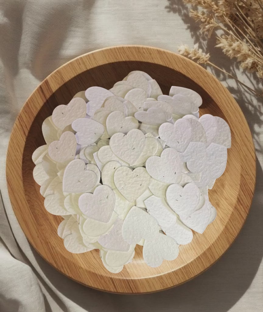 Plantable Seed Paper Hearts | Wildflower Heart Confetti